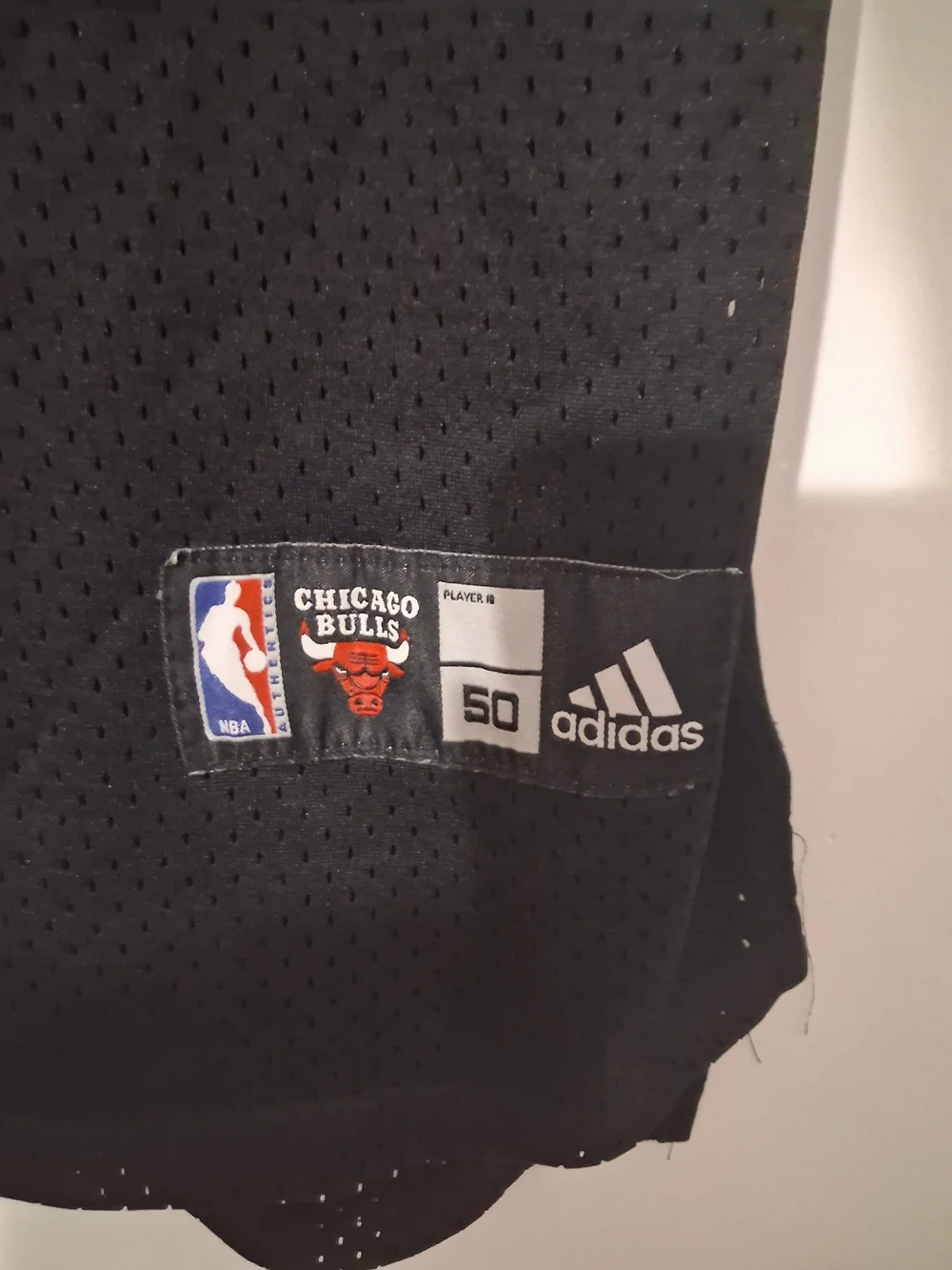Vintage Adidas Michael Jordan Chicago Bulls #23 Black Pinstripe Swingman Jersey